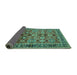 Sideview of Oriental Turquoise Industrial Rug, urb2973turq