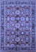 Machine Washable Oriental Blue Industrial Rug, wshurb2973blu