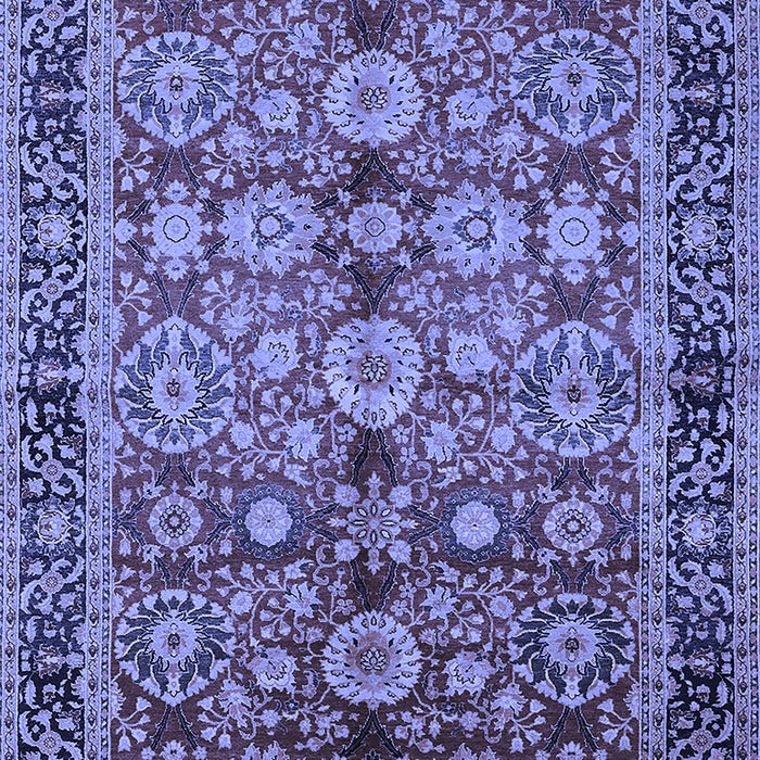Machine Washable Oriental Blue Industrial Rug, wshurb2973blu