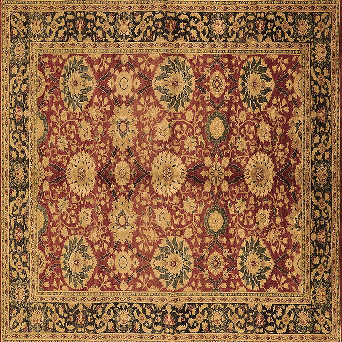 Square Oriental Brown Industrial Rug, urb2973brn