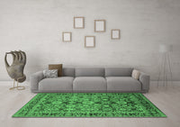 Machine Washable Oriental Emerald Green Industrial Rug, wshurb2973emgrn