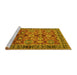 Sideview of Machine Washable Oriental Yellow Industrial Rug, wshurb2973yw