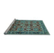 Sideview of Machine Washable Oriental Light Blue Industrial Rug, wshurb2973lblu