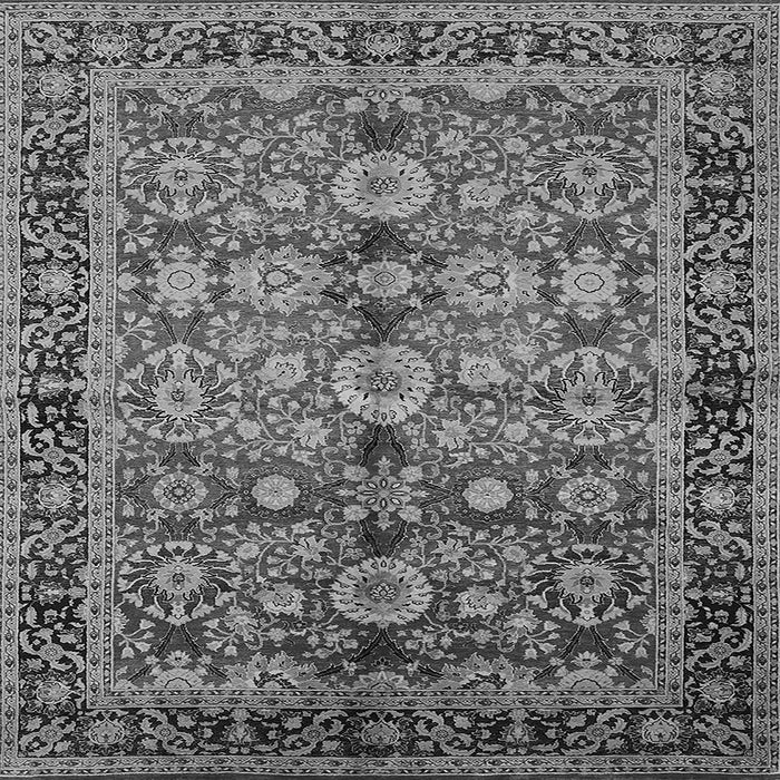 Square Machine Washable Oriental Gray Industrial Rug, wshurb2973gry