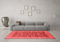 Machine Washable Oriental Red Industrial Rug, wshurb2974red