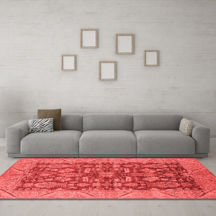 Industrial Red Washable Rugs