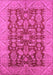 Machine Washable Oriental Pink Industrial Rug, wshurb2974pnk