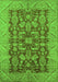 Machine Washable Oriental Green Industrial Area Rugs, wshurb2974grn