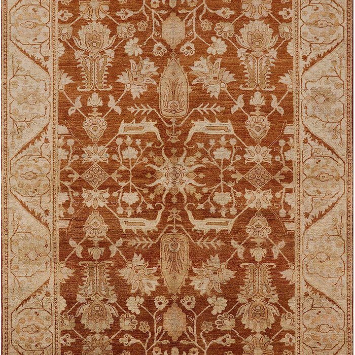 Mid-Century Modern Mahogany Brown Oriental Rug, urb2974