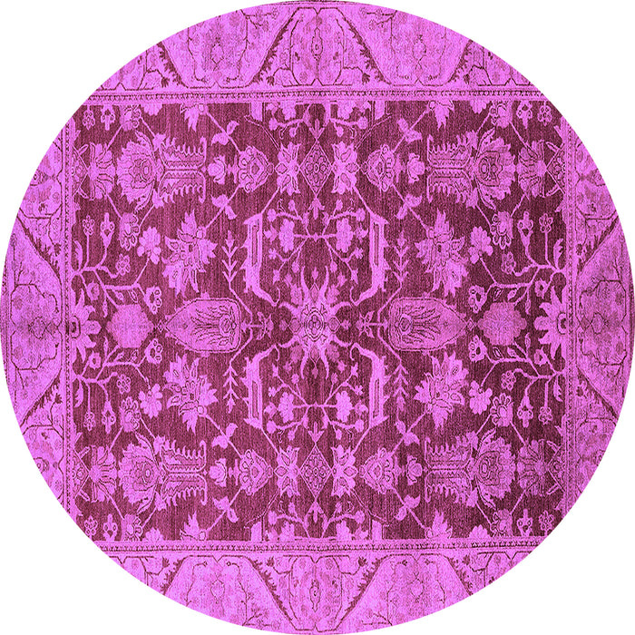 Round Oriental Purple Industrial Rug, urb2974pur