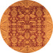 Round Oriental Orange Industrial Rug, urb2974org