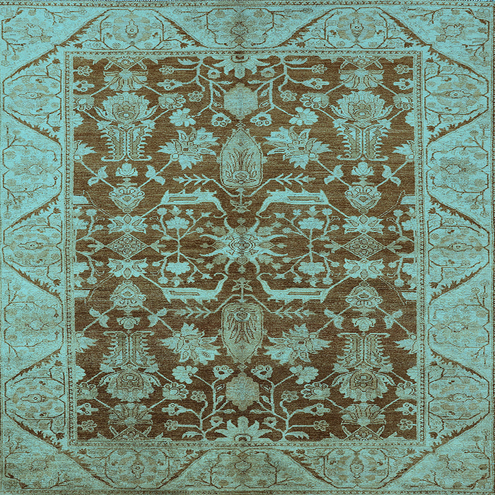 Square Oriental Light Blue Industrial Rug, urb2974lblu