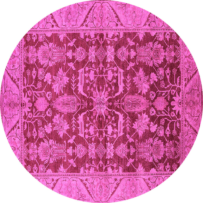 Round Oriental Pink Industrial Rug, urb2974pnk