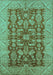 Machine Washable Oriental Turquoise Industrial Area Rugs, wshurb2974turq