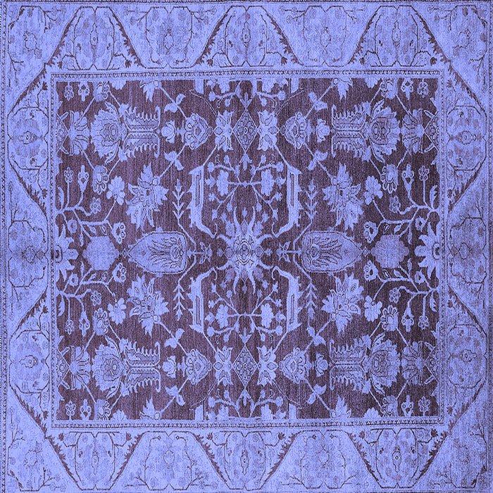 Square Machine Washable Oriental Blue Industrial Rug, wshurb2974blu