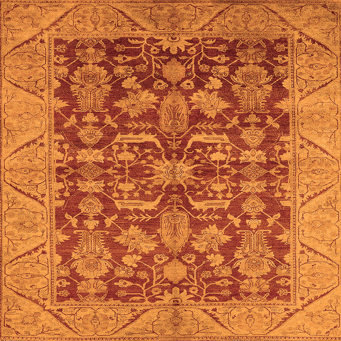 Square Oriental Orange Industrial Rug, urb2974org
