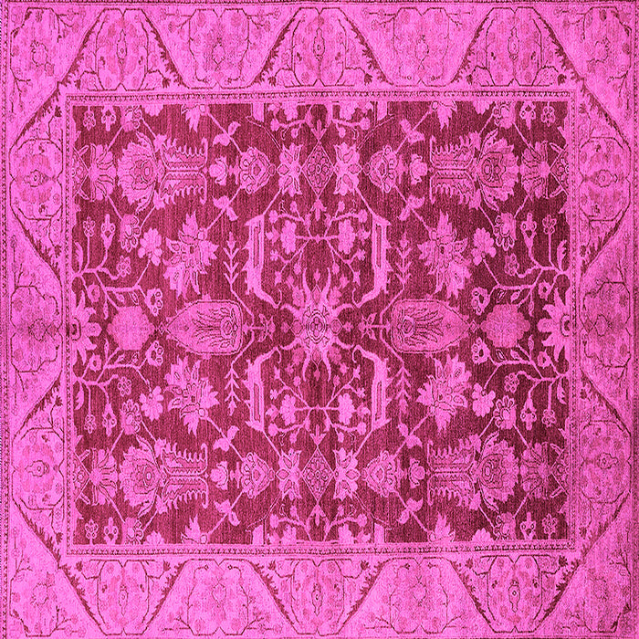 Square Machine Washable Oriental Pink Industrial Rug, wshurb2974pnk