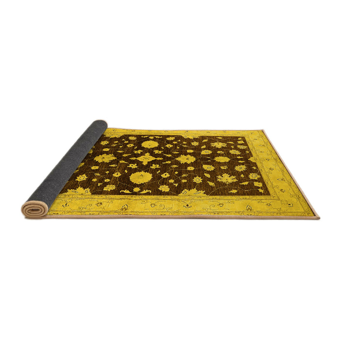 Sideview of Oriental Yellow Industrial Rug, urb2975yw