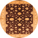 Round Oriental Orange Industrial Rug, urb2975org