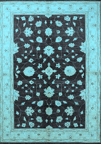 Oriental Light Blue Industrial Rug, urb2975lblu