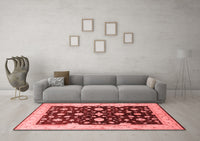 Machine Washable Oriental Red Industrial Rug, wshurb2975red