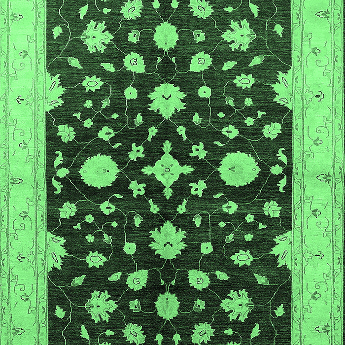 Machine Washable Oriental Emerald Green Industrial Area Rugs, wshurb2975emgrn