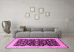 Machine Washable Oriental Pink Industrial Rug in a Living Room, wshurb2975pnk