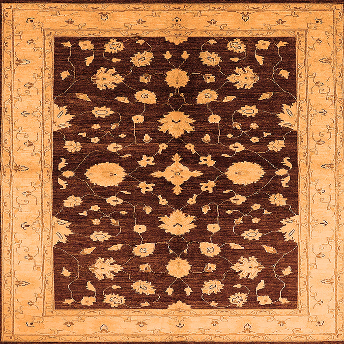 Square Oriental Orange Industrial Rug, urb2975org