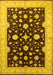 Machine Washable Oriental Yellow Industrial Rug, wshurb2975yw