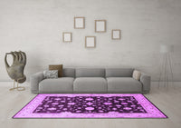 Machine Washable Oriental Purple Industrial Rug, wshurb2975pur