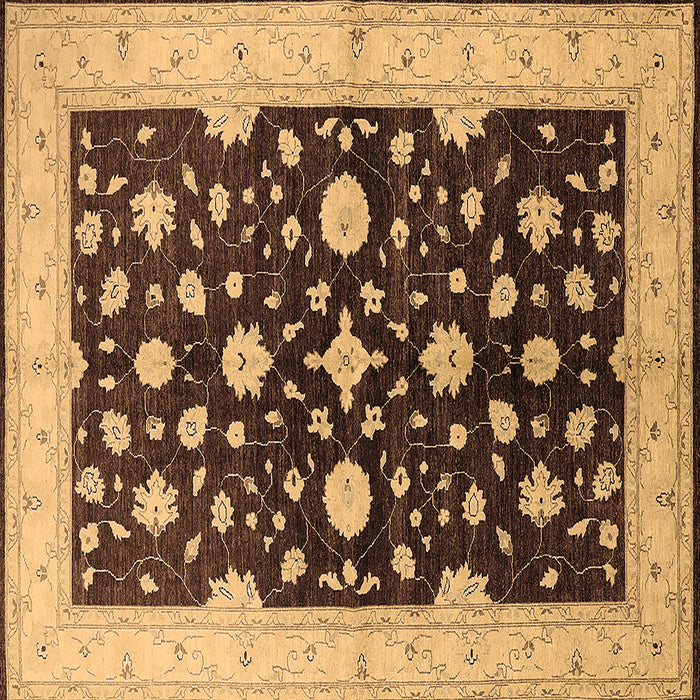 Square Machine Washable Oriental Brown Industrial Rug, wshurb2975brn