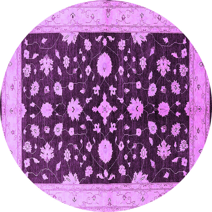 Round Machine Washable Oriental Purple Industrial Area Rugs, wshurb2975pur