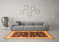 Machine Washable Oriental Orange Industrial Rug, wshurb2975org