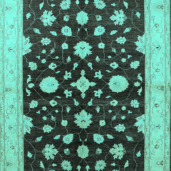 Machine Washable Oriental Turquoise Industrial Area Rugs, wshurb2975turq