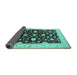 Sideview of Oriental Turquoise Industrial Rug, urb2975turq