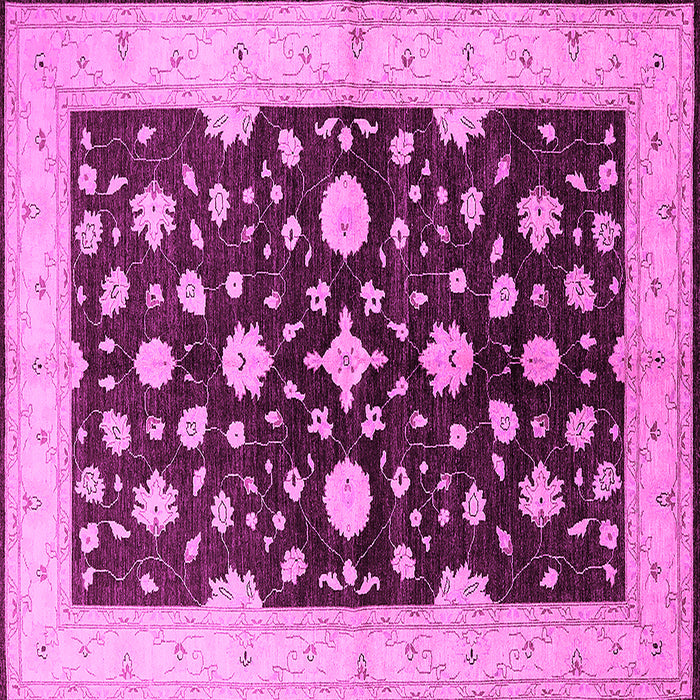 Square Machine Washable Oriental Pink Industrial Rug, wshurb2975pnk