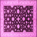 Square Machine Washable Oriental Pink Industrial Rug, wshurb2975pnk