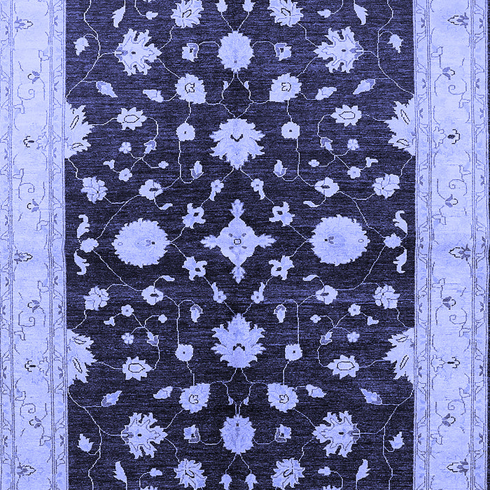 Machine Washable Oriental Blue Industrial Rug, wshurb2975blu