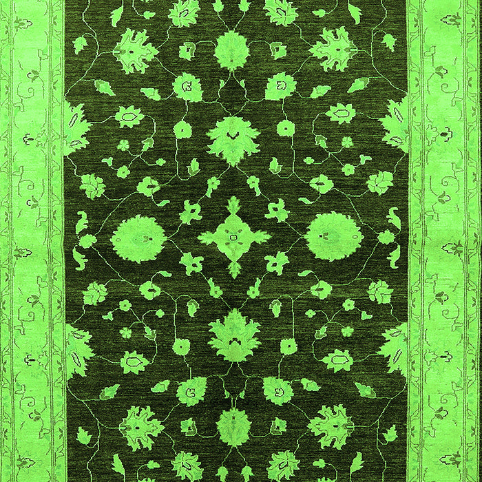 Machine Washable Oriental Green Industrial Area Rugs, wshurb2975grn