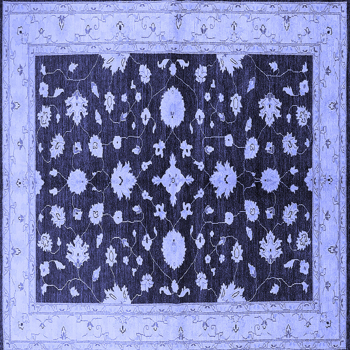 Square Machine Washable Oriental Blue Industrial Rug, wshurb2975blu