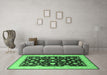 Machine Washable Oriental Emerald Green Industrial Area Rugs in a Living Room,, wshurb2975emgrn