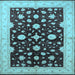 Square Oriental Light Blue Industrial Rug, urb2975lblu