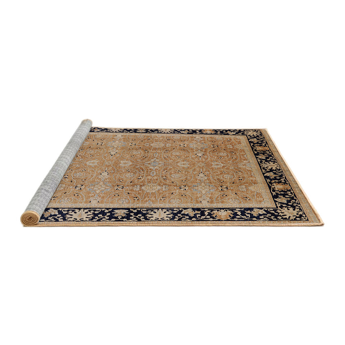 Sideview of Machine Washable Industrial Modern Sienna Brown Rug, wshurb2976
