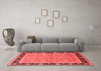 Machine Washable Oriental Red Industrial Rug, wshurb2976red