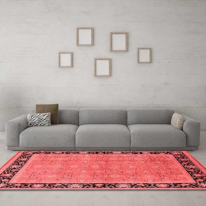 Industrial Red Washable Rugs