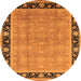 Round Oriental Orange Industrial Rug, urb2976org