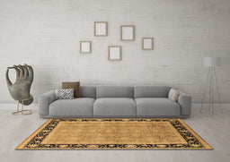 Machine Washable Oriental Brown Industrial Rug in a Living Room,, wshurb2976brn