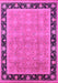 Machine Washable Oriental Pink Industrial Rug, wshurb2976pnk