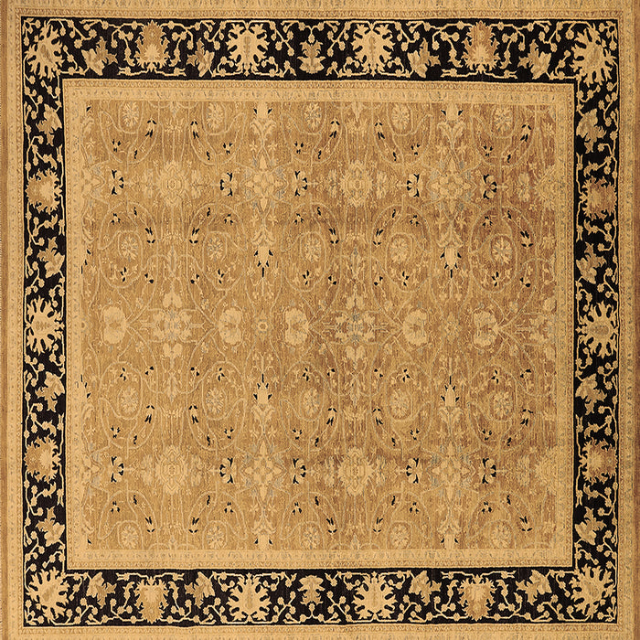 Square Oriental Brown Industrial Rug, urb2976brn