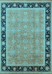 Oriental Light Blue Industrial Rug, urb2976lblu